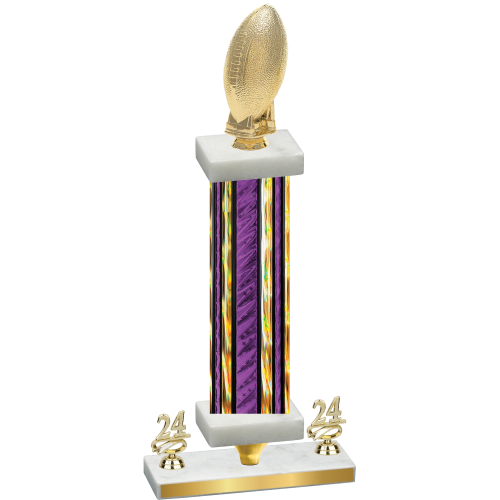 Premium Single Purple Glacier Year Football Trophy