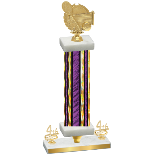 Premium Single Purple Glacier Fourth Place Tennis Trophy