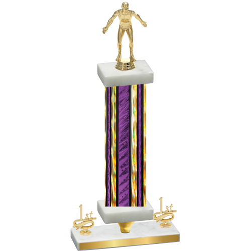 Premium Single Purple Glacier First Place Wrestling Trophy