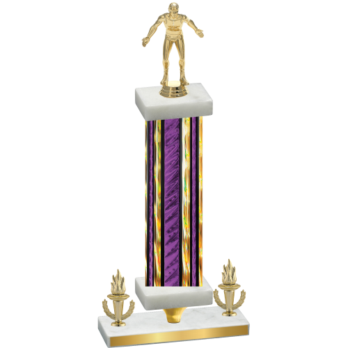 Premium Single Purple Glacier Victory Wrestling Trophy