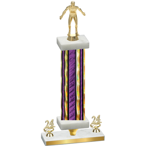 Premium Single Purple Glacier Year Wrestling Trophy