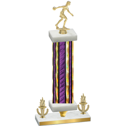 Premium Single Purple Glacier Victory Bowling Trophy