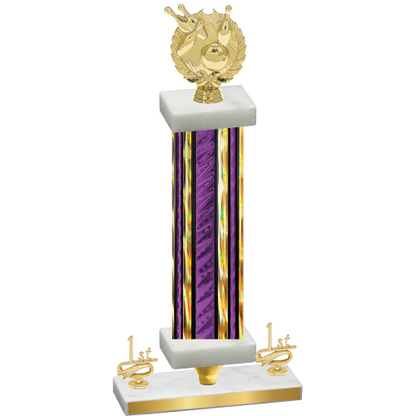 Premium Single Purple Glacier First Place Bowling Trophy