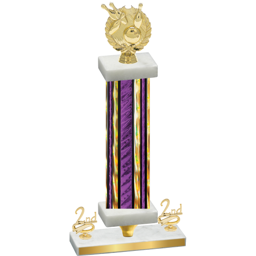 Premium Single Purple Glacier Second Place Bowling Trophy