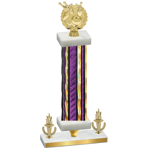 Premium Single Purple Glacier Victory Bowling Trophy