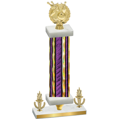 Premium Single Purple Glacier Victory Bowling Trophy