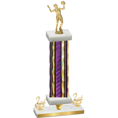 Premium Single Purple Glacier Second Place Volleyball Trophy