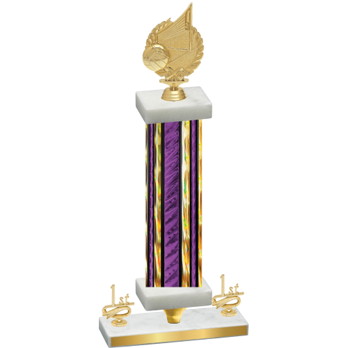 Premium Single Purple Glacier First Place Volleyball Trophy