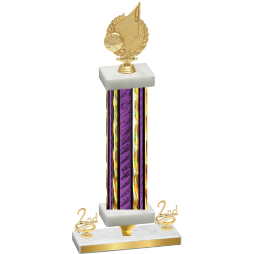 Premium Single Purple Glacier Second Place Volleyball Trophy