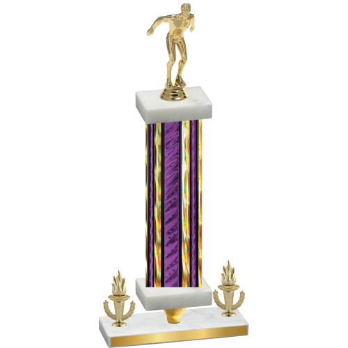 Premium Single Purple Glacier Victory Swimming Trophy