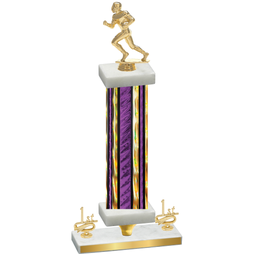 Premium Single Purple Glacier First Place Football Trophy