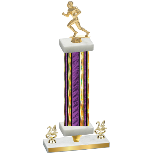 Premium Single Purple Glacier Year Football Trophy