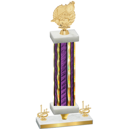 Premium Single Purple Glacier First Place Swimming Trophy