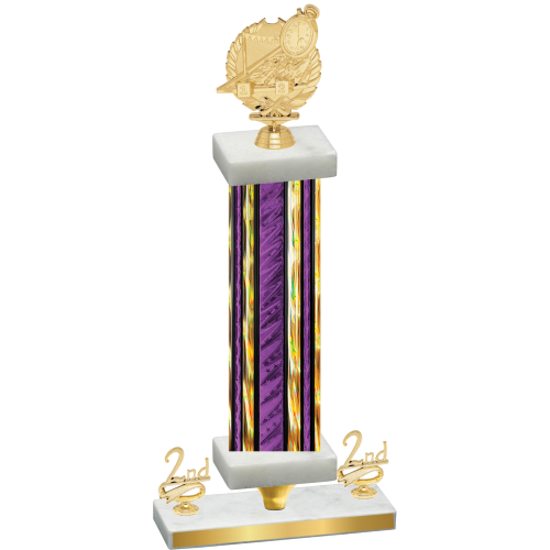 Premium Single Purple Glacier Second Place Swimming Trophy