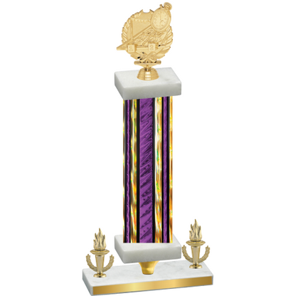 Premium Single Purple Glacier Victory Swimming Trophy