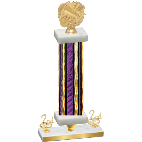 Premium Single Purple Glacier Second Place Cheerleading Trophy