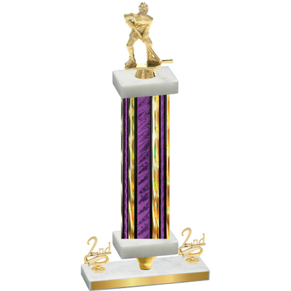 Premium Single Purple Glacier Second Place Hockey Trophy