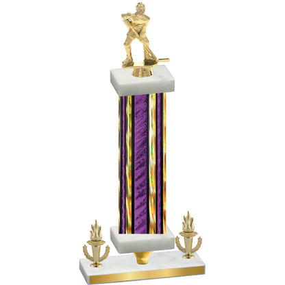 Premium Single Purple Glacier Victory Hockey Trophy