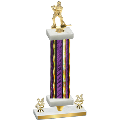 Premium Single Purple Glacier Year Hockey Trophy