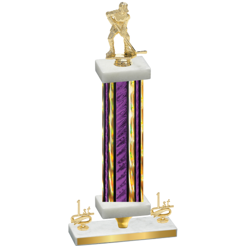 Premium Single Purple Glacier First Place Hockey Trophy