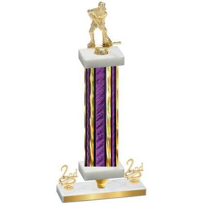 Premium Single Purple Glacier Second Place Hockey Trophy