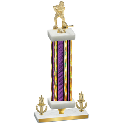 Premium Single Purple Glacier Victory Hockey Trophy