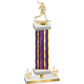 Premium Single Purple Glacier Third Place Lacrosse Trophy