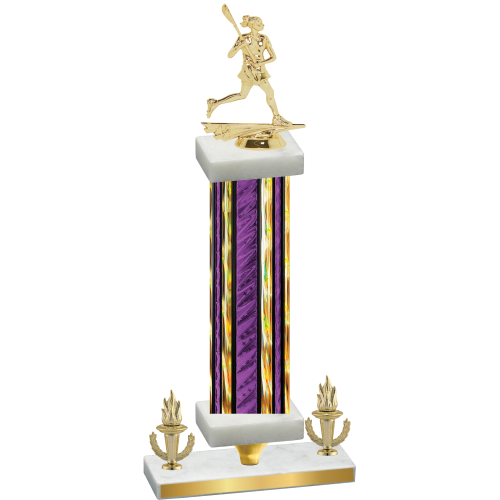 Premium Single Purple Glacier Victory Lacrosse Trophy