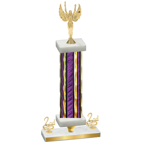 Premium Single Purple Glacier Second Place Victory Trophy