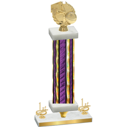 Premium Single Purple Glacier First Place Basketball Trophy