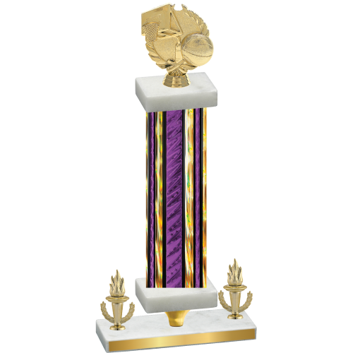 Premium Single Purple Glacier Victory Basketball Trophy