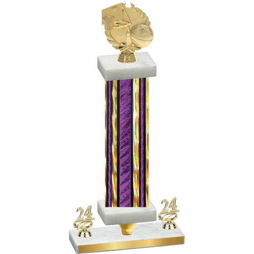 Premium Single Purple Glacier Year Basketball Trophy