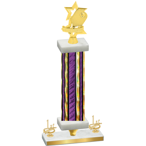 Premium Single Purple Glacier First Place Pickleball Trophy