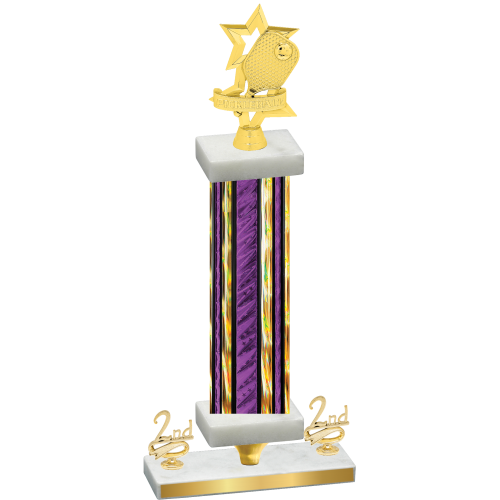 Premium Single Purple Glacier Second Place Pickleball Trophy