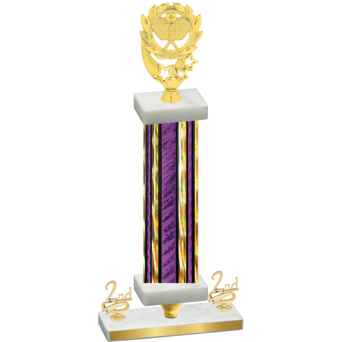 Premium Single Purple Glacier Second Place Pickleball Trophy