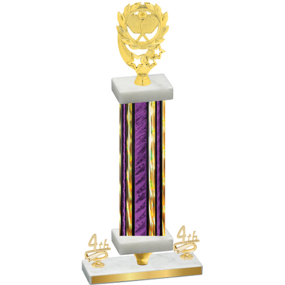 Premium Single Purple Glacier Fourth Place Pickleball Trophy