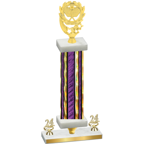 Premium Single Purple Glacier Year Pickleball Trophy