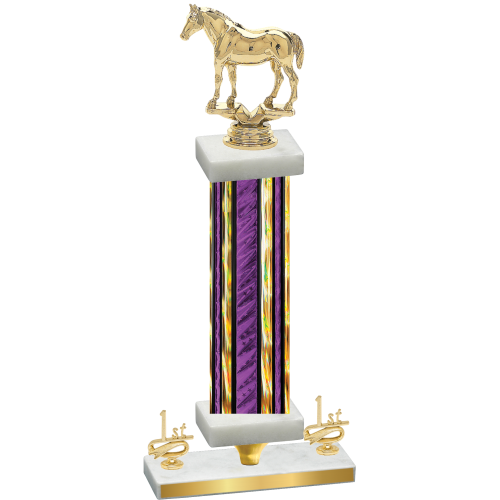 Premium Single Purple Glacier First Place Horses Trophy