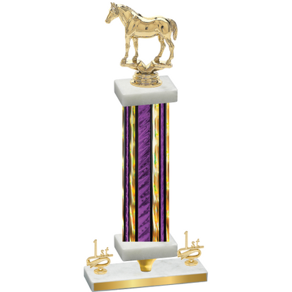 Premium Single Purple Glacier First Place Horses Trophy