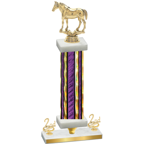 Premium Single Purple Glacier Second Place Horses Trophy