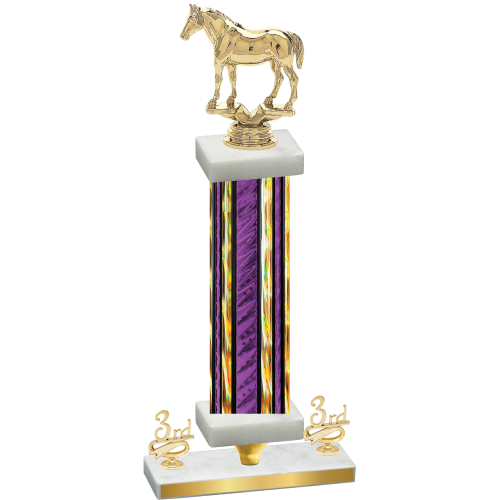Premium Single Purple Glacier Third Place Horses Trophy
