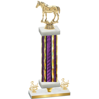 Premium Single Purple Glacier Third Place Horses Trophy
