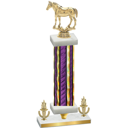 Premium Single Purple Glacier Victory Horses Trophy