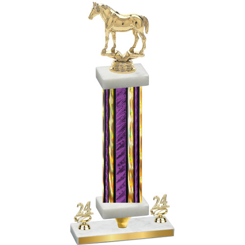 Premium Single Purple Glacier Year Horses Trophy