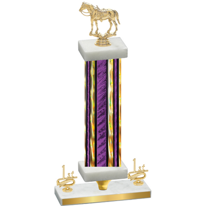 Premium Single Purple Glacier First Place Horses Trophy