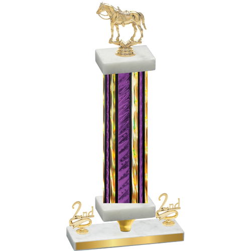 Premium Single Purple Glacier Second Place Horses Trophy