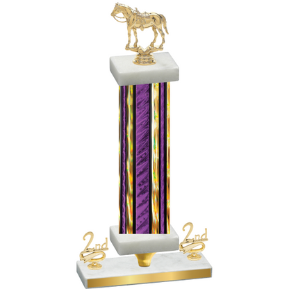 Premium Single Purple Glacier Second Place Horses Trophy