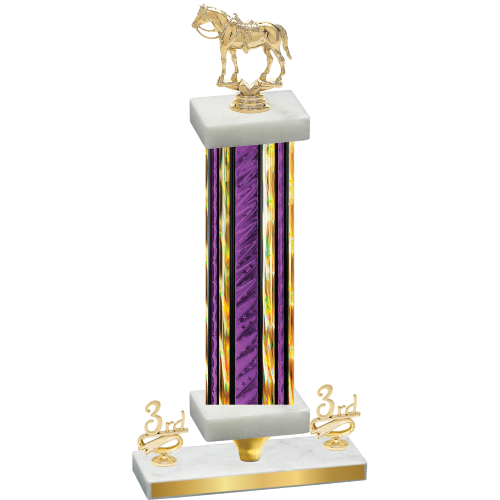 Premium Single Purple Glacier Third Place Horses Trophy