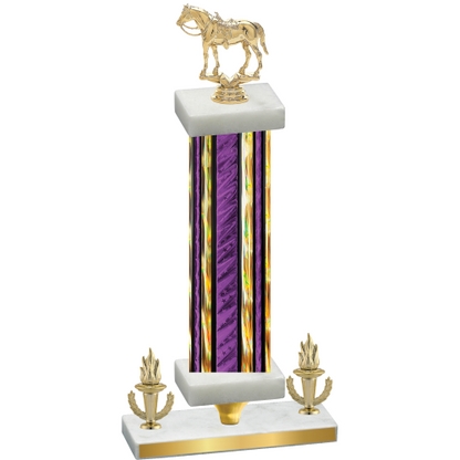 Premium Single Purple Glacier Victory Horses Trophy