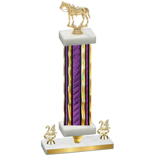 Premium Single Purple Glacier Year Horses Trophy